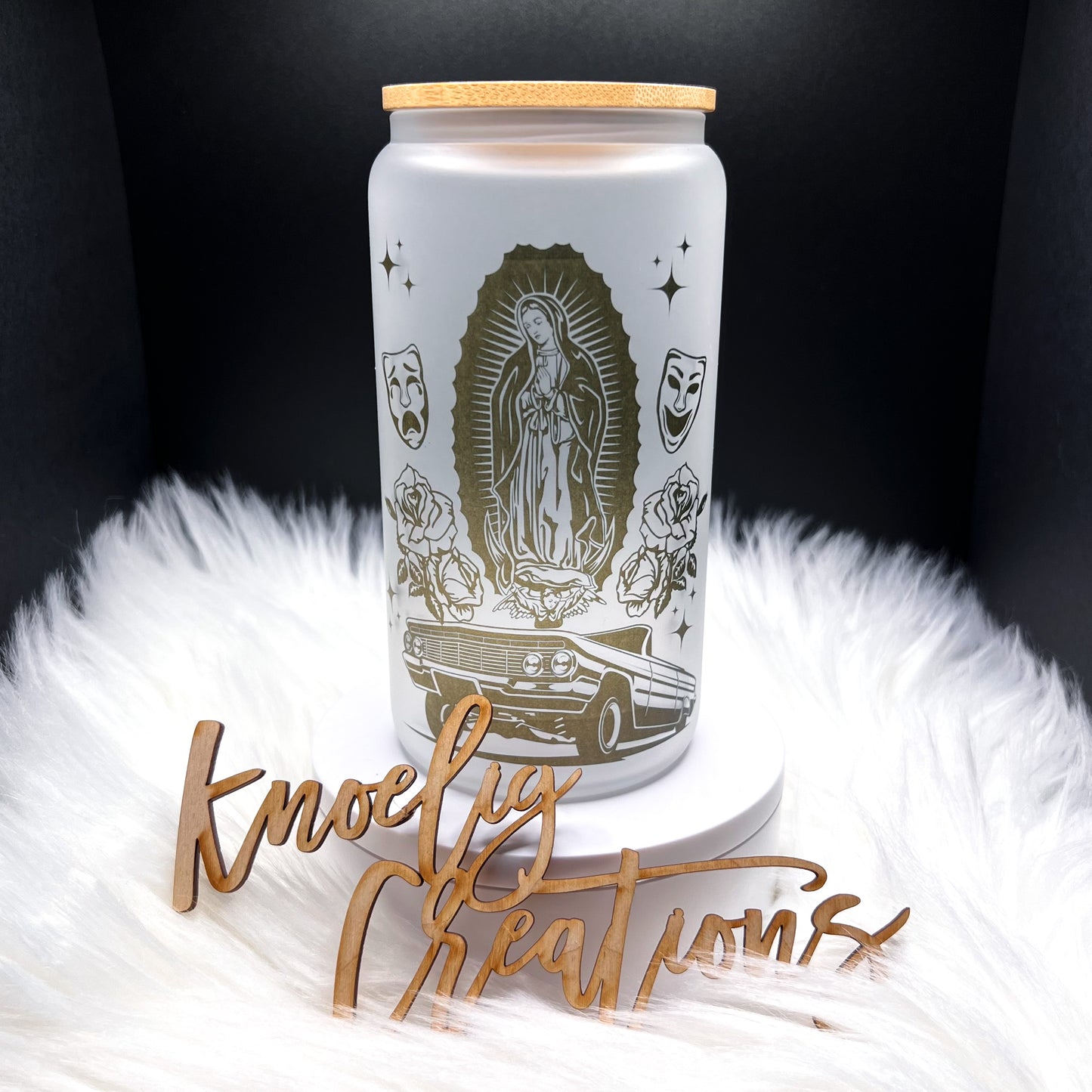 Virgencita Glass Can